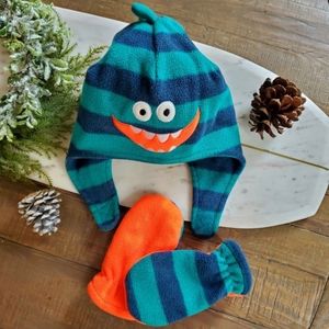 Jumping Beans Embroidered Fleece Hat & Mittens Set